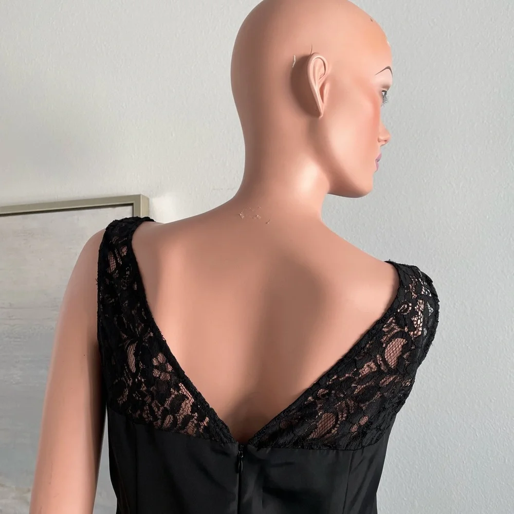 ANNE KLEIN Chic LACE Trimmed BOW Front DRESS Sz 10 - Picture 8 of 15